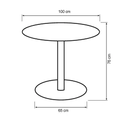 Verona 100x100x76cm sort/sort